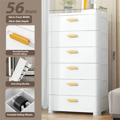 Thickened 7Layers Storage Drawer Cabinet Large Capacity Narrow Bedroom Bedside Nightstand Multi-functional Household Storage&Snack Cabinet