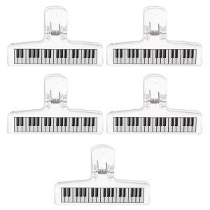 FOUNDTWO 5Pcs Mẫu đàn piano Giá nhạc acrylic Acrylic trong suốt Độ bám chắc chắn Người giữ điểm Sáng tạo Chống trượt Kẹp bìa cố định cho bản nhạc piano Sử dụng văn phòng