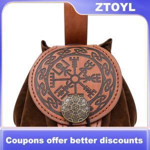 【ZTOYL】 PU Leather DND  Bag Drawstring Tray Cute Pouch for Tabletop RPG Game Accessory Cosplay Gift Storage Organizer
