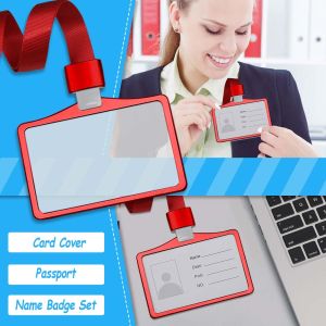TSEVD 1PC Multifunctional Office School Business Work Card Bank Credit Card Badge Case ID Badge Holder Card Sleeve Health Card  Cover