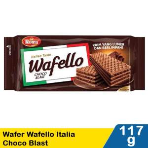 Camilan Makanan Ringan Biskuit Wafer Wafello Coconut Choco Blast Butter Caramel 114 Gram
