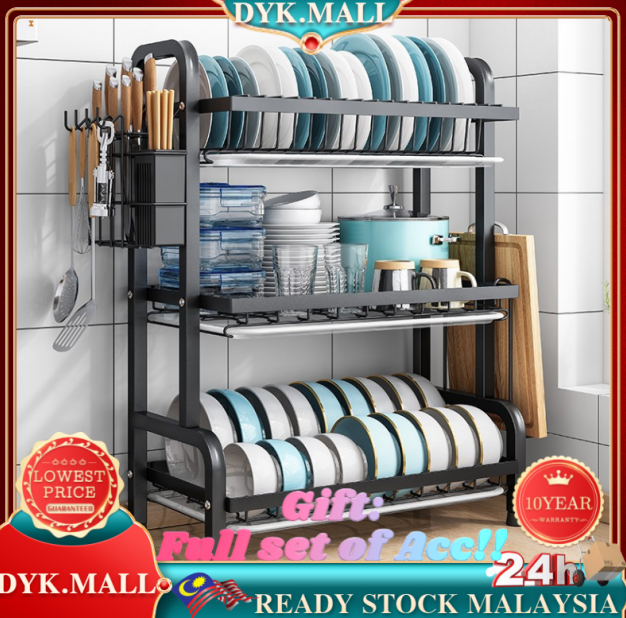 Dyk Rak Pinggan Stainless Steel Dish Rack Rak Dapur Kitchen Dish Drainer Storage Rack With 1932