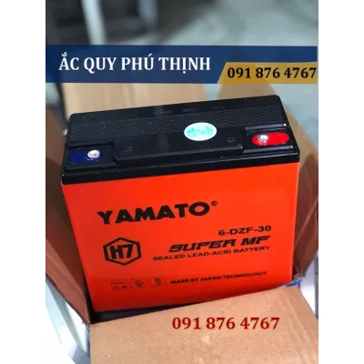 Bộ 04 bình Ắc quy xe máy điện CAO CẤP Yamato 12V - 30Ah 6-DZF-30 H7