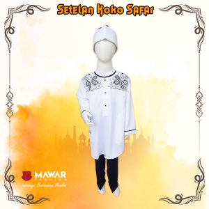 Koko Anak Hitam Putih Model Safar Embordiry 4-12 tahun