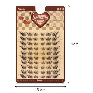 Dorisna ขนตาจิ้งจอก10แถวแบบทำมือแยกขนตาขนตาปลอมกระจุกแต่งหน้าตามธรรมชาติตัวต่อขนตาฟู