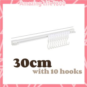 Sliding Track Wall Hook Adjustable Long Row Home Storage 10 S Hook Non-Punching Cabinet Multifunction Hanging Sling Hook