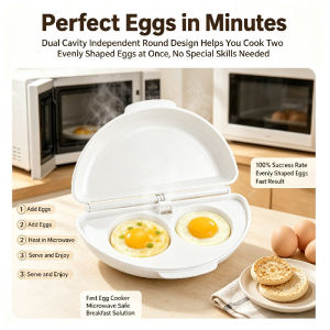 Microwave Egg Cooker BPA-Free Egg Steamer Quick Cooking Kitchen Tool for Fast Breakfast