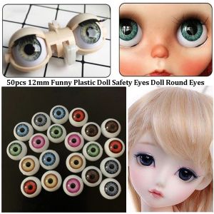 LUXERY 50pcs Plastic Funny Doll Safety Eyes Handmade 12mm Doll Round Eyes High Quality DIY Craft Puppet Making Dinosaur Eyes