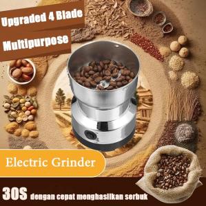 Electric Stainless Steel Spice Coffee Bean Grinder Home  Pencincang Pengisar Mesin Serbuk Isi Rumah Kecil Pengisar Biji Kopi Kering Pengisar Elektrik Keluli Tahan Karat Pengisar Makanan bijirin pengisar keluli tahan karat Blade Battery