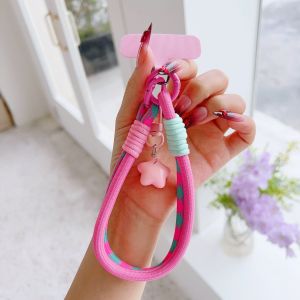HBESTY Universal Braided Mobile Phone Lanyard Strap Cartoon Star Hanging Chain Ring Cord with Patch Wrist Strap Cell Phone Detachable