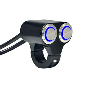 12V 22mm Waterproof Motorcycle LED Halo Switch Double ON-OFF Button Switch 2in1，3 in1 LED Switch Bracket