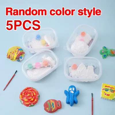 DIY toy set fluid bear childrens graffiti toy doll Plaster Paint Figurine