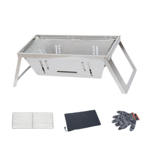 CEMOMEF Stainless Steel Folding Barbecue Stove Extendable Adjustable Heat Setting Grill Rack Grill Accessory Rust-proof Barbecue Grill Camping