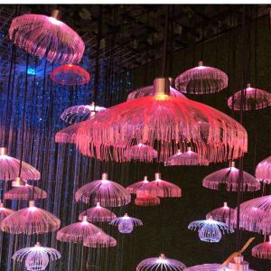 EO4MD แอลอีดี ใยแก้วนำแสงที่มีสีสัน สำหรับปีใหม่ กิจกรรมกลางแจ้งกลางแจ้ง ของตกแต่งบ้าน วันเกิดของสตรี แมงกะพรุนแสง ของตกแต่งวันคริสต์มาส โคมไฟระย้าระย้า ไฟประดับตกแต่ง