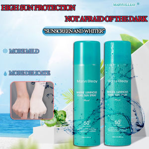【No fear of sunlight】150ML MARYSELLEAY-Refreshing and sun-resistant efficient UV Protection Moisturizing Brighten waterproof Whitening multifunction Sunscreen Spray beach sunblock spf 50 for face and body Lsolation leg make up/body make spray