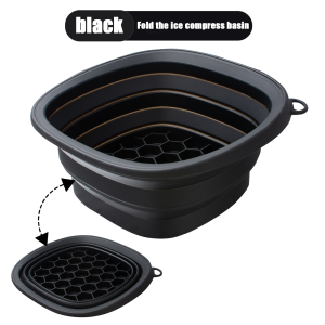 Foldable Face Ice Bath Bowl Built-in Ice Tray Silicone Portable Ice Basin Multifunctional Skincare Washbasin for Women Girls