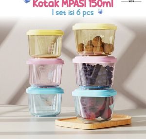 Wadah Mpasi Plastik Bayi Isi 6 Pcs Food Container Tempat Penyimpanan Mpasi Bayi