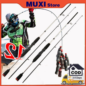 MUXI Joran Pancing Spinning Rod Casting Rod 1.65m -2.1m 2 Bagian M Power Glass Fiber Joran Pancing Stainless Steel Guide Ring Super Kuat Murah Tahan Lama Tongkat Pancing untuk Air Tawar dan Air Asin
