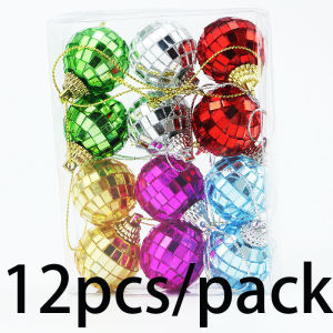(12Pcs/pack) 4cm Christmas Decoration Multi-Color Mirror Ball Pendant Balls Decoration Home Window Scene atmosphere DIY