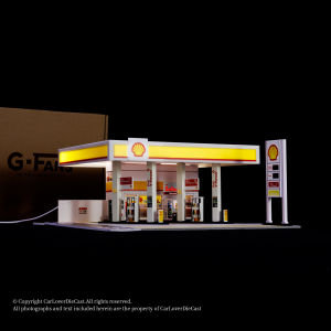 G-Fans 1:64 Shell Gas Station Architectural Scene Model (710035) PVC Material For Collections Displays Kids Toys CarLoverDieCast