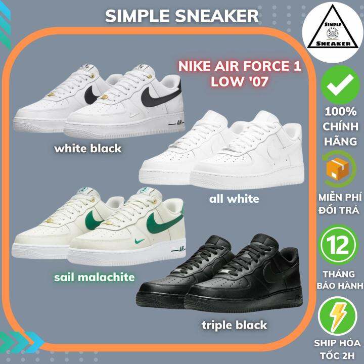 Giày Nike AF1 Chính Hãng -SIMPLE SNEAKER-  Nike Air Force 1 All White Giày Sneaker Thể Thao Nike Màu Trắng 315122-111