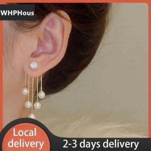 [COD] WHPHous Ship within 24 hours S925  needle Temperament Tassel Long Trendy Fashion Design Full of Rhinestone Earrings Party Jewelry Exquisite Gifts