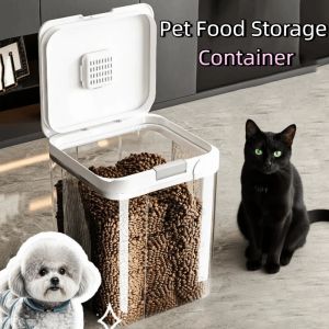 YAZHE Moisture-Proof Pet Food Storage Container Large Capacity Transparent Dog Food Sealed Barrel Multi-Purpose Flip Cover Storage Box Kitchen