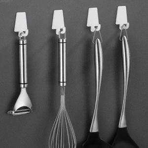 3PCS Adhesive Hooks Stainless Steel Hook Wall Adhesive Hooks for Kitchen Plastic Hook Wall