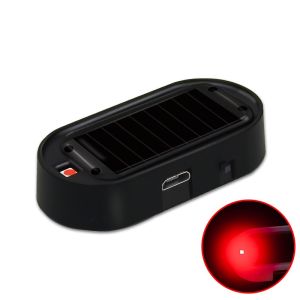 Solar Powered Car Fake Security Light Anti-Theft Caution LED Imitation Lamp Wireless Flashing Warning Auto Simulated Lights