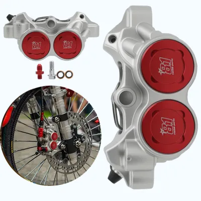 Brake Caliper CNC TYPE 8.1 Radial Mount with Bracket for Wave 125 100 XRM110 RS125 High Performance Dual Piston Design