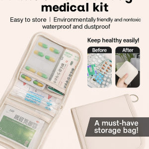 Portable Medical Pouch / Transparent Medicine Bag / Travel Essential Organizer / Lightweight Compact Storage / Outdoor Daily Use / For Students Professionals Universal