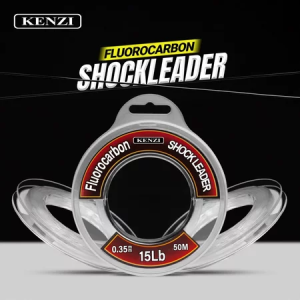 Senar Pancing Fluorocarbon Kenzi SHOCK LEADER Koji 50M Warna Abu-abu