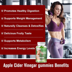 halal Flat Tummy Gummies(Apple Cider Vinegar Gummies) Benefits Healthy Digestion、Weight Management、Natural Cleanse Detox 清真平腹软糖(苹果醋软糖)有益于健康消化、体重管理、自然排毒