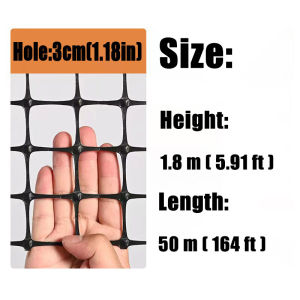 1.8M 6FT Plastic Fence Net Orchard Protective Garden Poultry Breeding Balcony Protec 3cm hole Chicken 30/50m