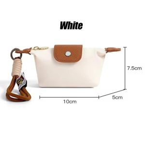 Mini Dumpling Shape Nylon Purse for Coins Lipstick and Earphone Storage Creative Gift Small Hanging Bag for Women Strap Coin Purse Wallet for Women Coin KeyChain Bag Lipstick Mini Handbag
