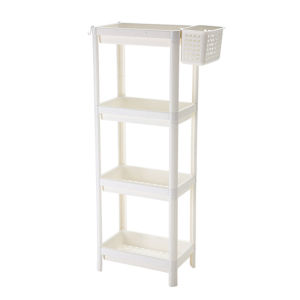 KSYL Nordic 4-layer Rack Bathroom Storage Rack Kitchen Floor-Standing Plastic Storage Shelf/Balcony Storage Rack Household Multi-layer Storage Rack