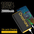 Orashare O20Pro 20000mAh Powerbank 22.5W QC 3.0 Super Fast Charging Power Bank Stylish and Cool Large Capacity Powe Bank Original Two-way Charge Type C Powerbank for Huawei Samsung Xiaomi Vivo Realme（powerbank original branded). 