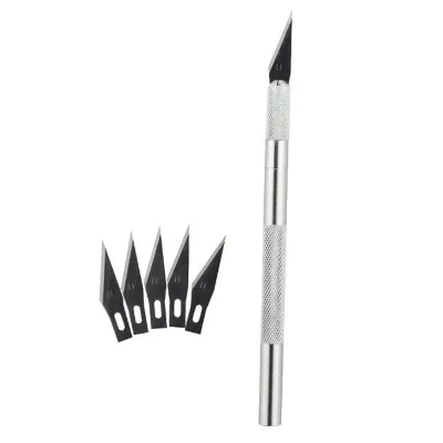 Dao điêu khắc dao trổ cán bạc tặng kèm 5 lưỡi dự phòng ct