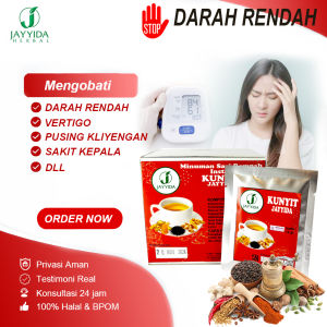 Obat Darah Rendah Yang Ampuh Tekanan Darah Rendah Penambah darah Hb Rendah Penambah Tensi Gula Darah Rendah Pusing kliyengan Vertigo - Jayyida Kunyit Instant
