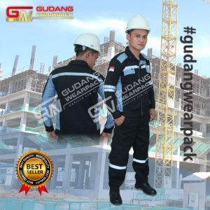 Wearpack Atasan Semijaket Warna HITAM kombinasi ABU - Gudang Wearpack