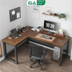 Bàn làm việc bàn gaming chữ L mặt bàn dày 25mm khung thép chống ghỉ phủ sơn tĩnh điện thương hiệu IGA - Gm126