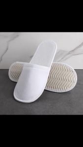 Hotel Slippers Made Of Coral Fleece Plush Non-Woven Fabric Linen With Non-Slip Soles Customizable