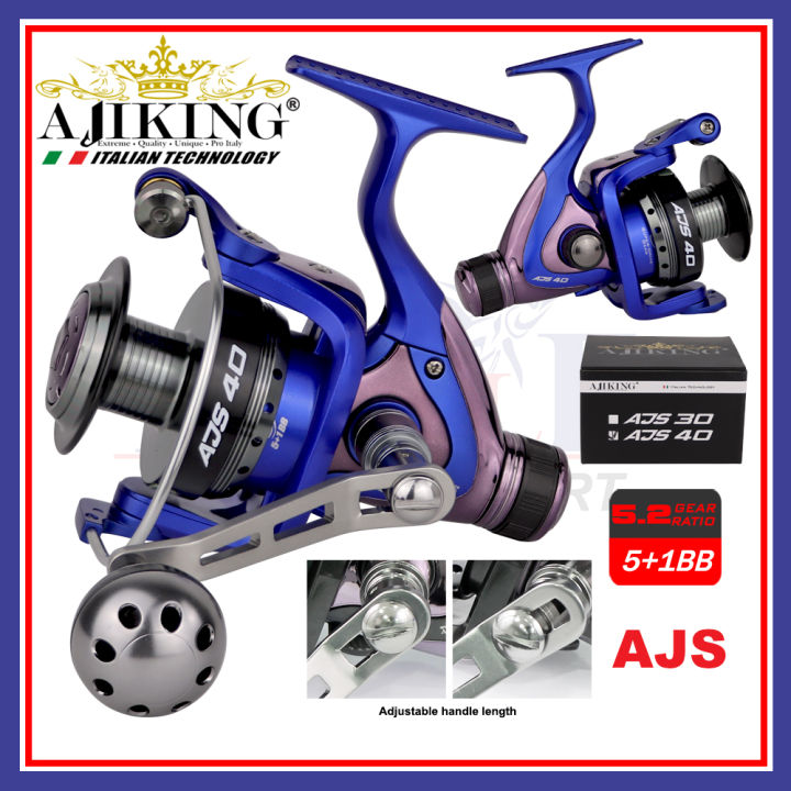ajiking fishing reel malaysia 5+1) Ajiking AJS Spinning Fishing Reel Mesin Pancing Fly Fishing Reel 5.2:1  Gear Ratio Ajs 20 Ajs 10 Ajs 40 - Lazada