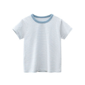 CleverMama Cotton Striped Short-Sleeved T-shirts for Kids Boys Girls Tops for baby boy