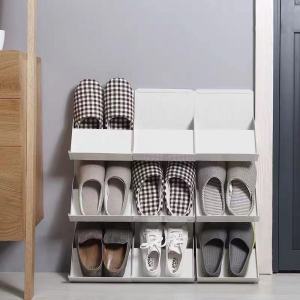 Home Signature Stackable Shoe Rack Simple Door Household Plastic Shoe Care Storage Shoe Organizer Rack Layered Tidy Rack