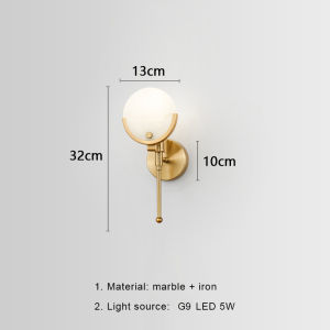 Marble Wall Lamp Nordic Modern E14 LED Wall Light Indoor Lighting Room Decor Wall Sconces For Living Room Bedroom Bedside Light
