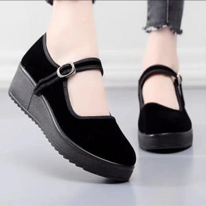 Old Beijing Cloth Shoes Pu Sole Comfortable Breathable Low-Cut Soft Bottom Middle-Aged and Elderly Thick Bottom Mother Shoes