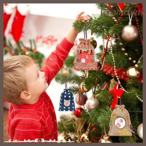 [Carmelun] กระเป๋าปฏิทินวันคริสต์มาสสำหรับผู้ใหญ่และเด็ก24แพ็คถุงของขวัญลายลูกกวาดแบบแขวน