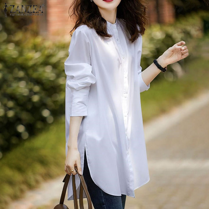 Korean Style Plain Shirt for Women Casual Long Sleeve Girls Blouse