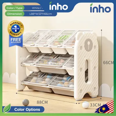 INHO L88/109cm (3/4 Layers) Cute Bear Design Kids Children Book Toy Storage Cabinet Rack